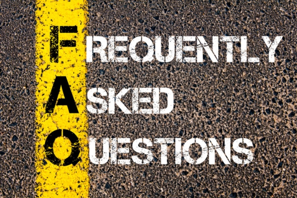 frequently asked questions painted on a concrete-like surface depicting furnace repair FAQs